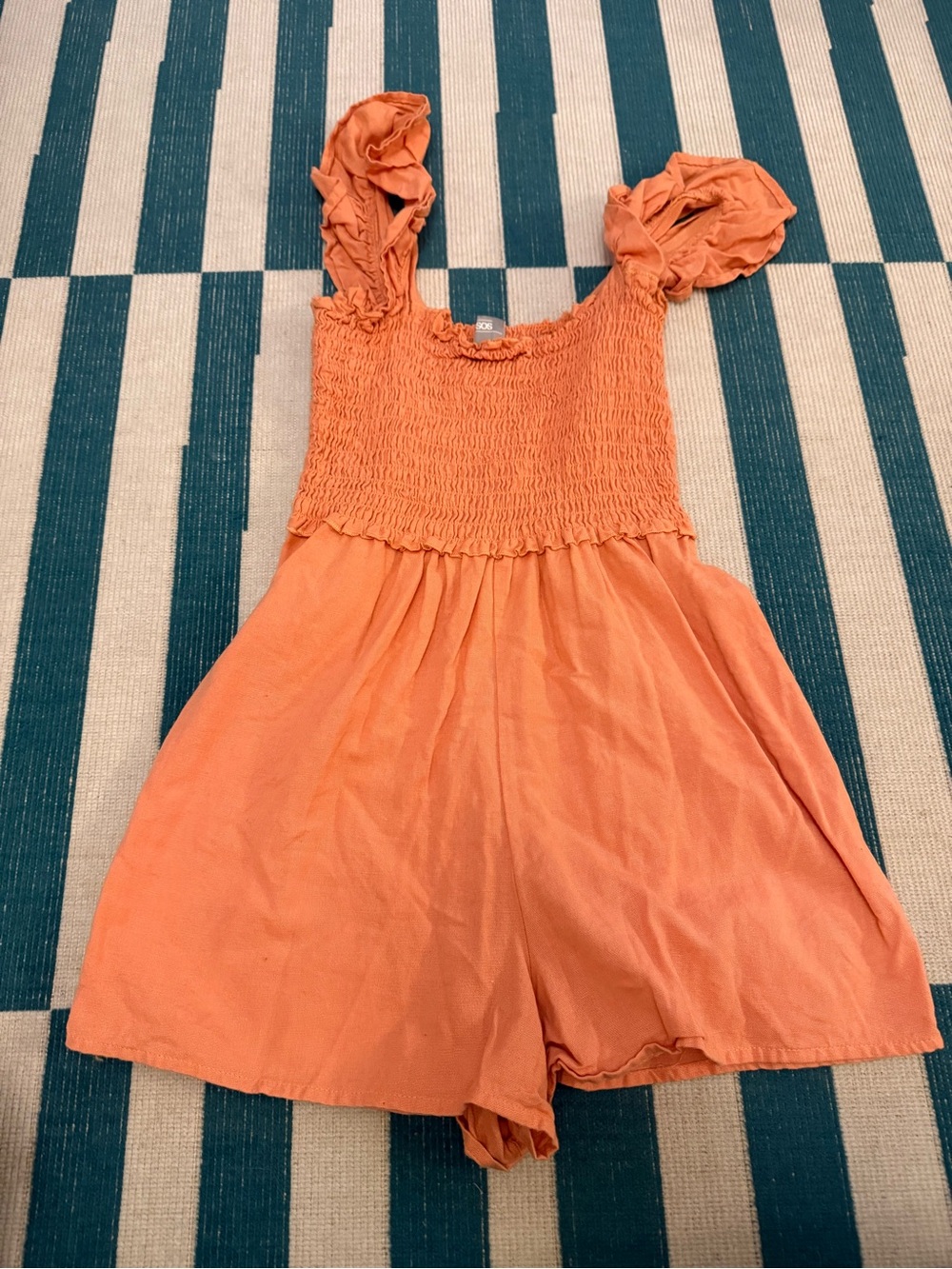 ASOS Orange Smocked Sleeveless Romper